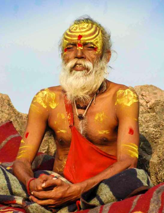 Painted sadhu at Orchha, MP